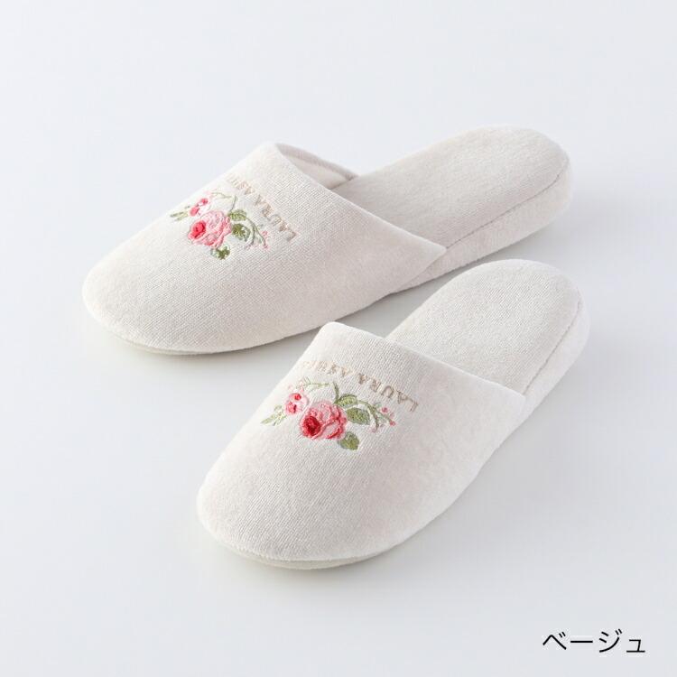 LAURA ASHLEY（ローラアシュレイ） (SALE) アナベラ スリッパ 刺繍 花