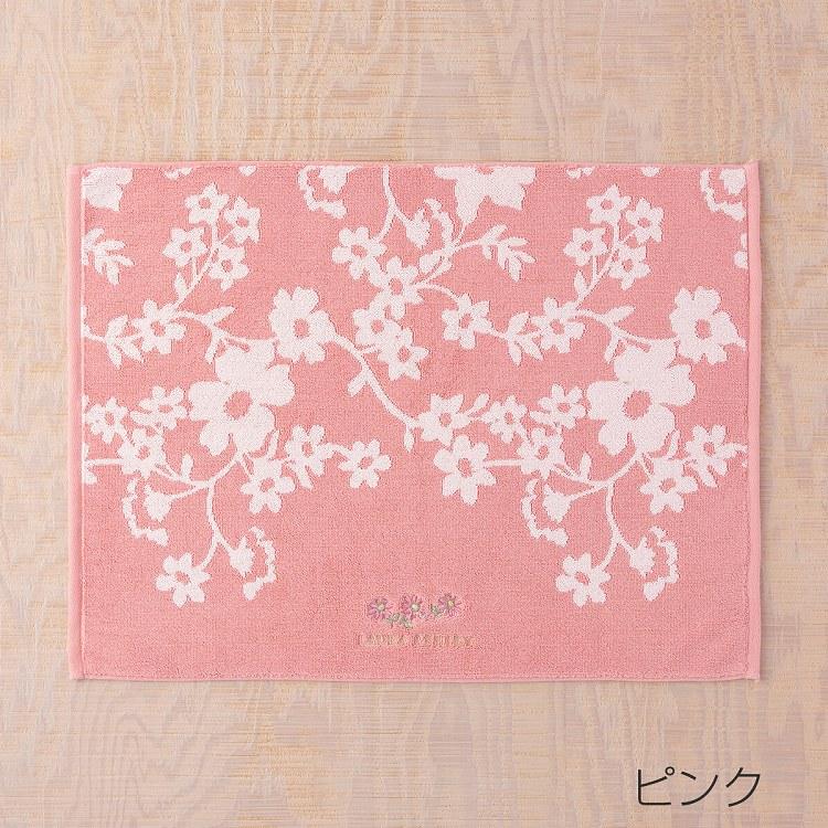 (SALE) ローラアシュレイ LAURA ASHLEY リトルヴェニス コットン タオルマット 約70×50cm 可愛らしい花柄 春夏 綿素材 バスマット ウチノ UCHINO ウチノタオル｜uchino｜04