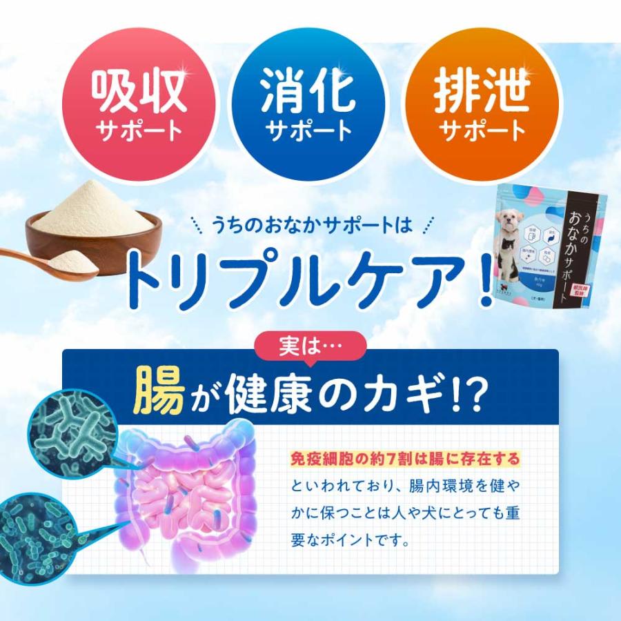 【レビューで1袋プレゼント】うちのおなかサポート サプリメント ペット 犬 猫 うちのかぞく 国産 無添加 腸内環境 乳酸菌 ビフィズス菌 腸活 整腸 おなかの健康 | うちのかぞく | 04