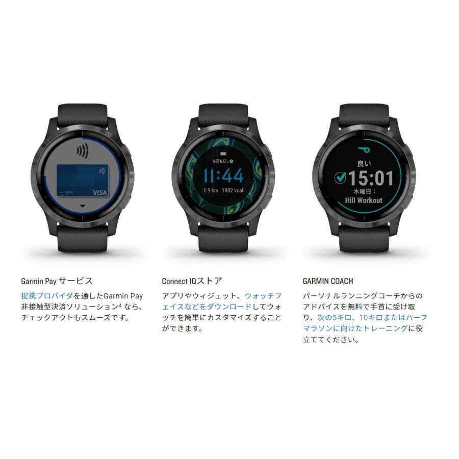 GARMIN vivoactive 4 Black/Slate (ヴィヴォアクティブ 4 ブラック/スレート) 010-02174-17 ガーミン