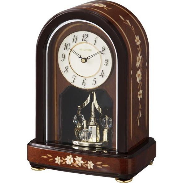 新品未使用 リズム 最高級置時計　4SG786HG06 RHYTHM＞ 茶木象嵌置き時計 4SG786HG06 : 宝石と時計の専門店