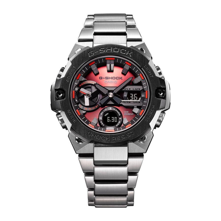 G-STEEL 〈GST-B400AD-1A4JF〉カシオG-STEEL／レッドダイヤル