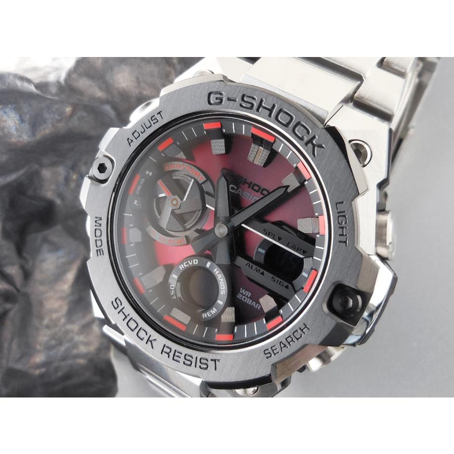 G-STEEL 〈GST-B400AD-1A4JF〉カシオG-STEEL／レッドダイヤル