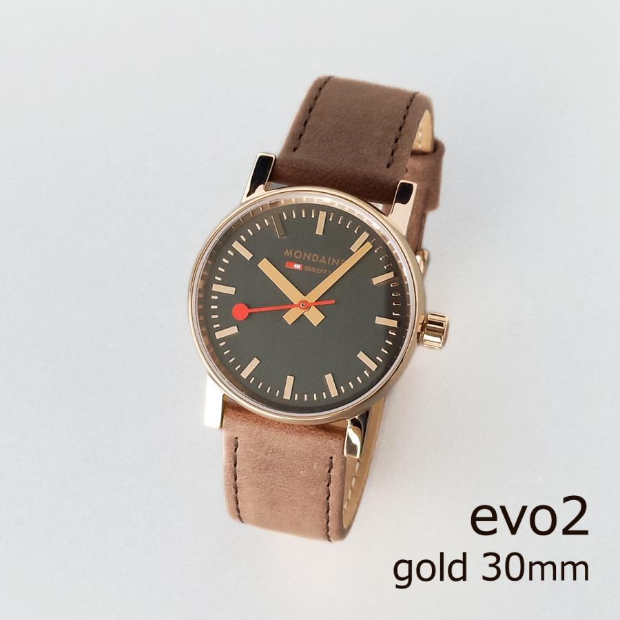 evo2 MONDAINE ブラウンストラップ ピンクゴールド ブラック文字盤