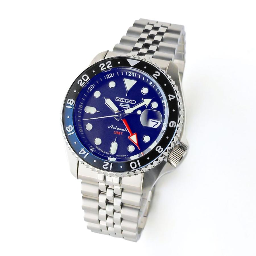 極美品 SEIKO 5スポーツ GMT SBSC003 国内正規品セイコー 青黒 Seiko 5 セイコー 5スポーツ SKX Sports Style GMTモデル SBSC003