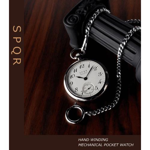 限定価格セール！ THE SPQR 手巻き機械式懐中時計 懐中専用チェーン仕様 懐中時計