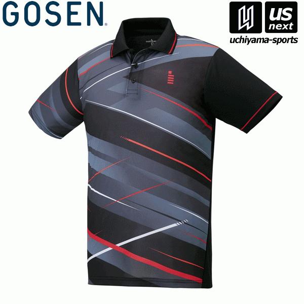 ゴーセン GOSEN T2040 アパレル ゲームシャツ（メンズ／ユニ） ゲームシャツ ブラック [取り寄せ][M便 1/1][自社]｜uchiyama-sports