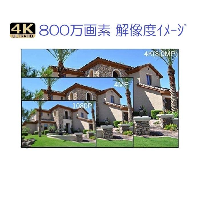 内山テック 防犯カメラ 4K 800万画素 AHD 広角レンズ2.8mm 8MP 4K UHD