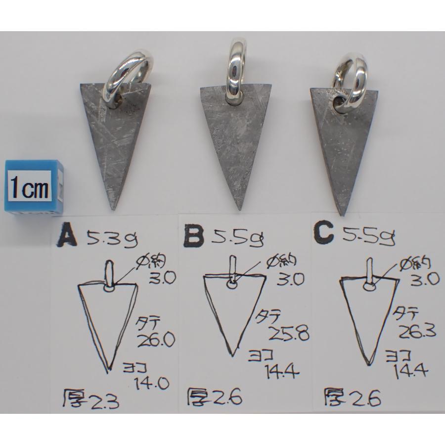通販限定】ギベオン隕石 穴あきペンダントトップ 5.3-5.5g 【三角形 