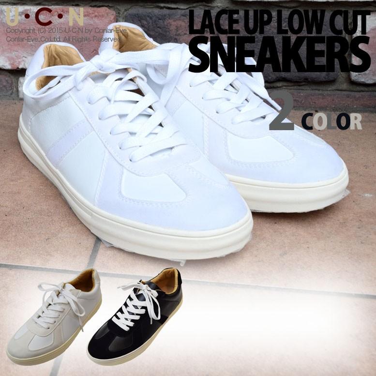 PUレザー レースアップ ローカット スニーカー | 