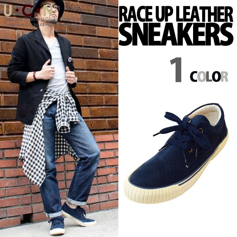 本革 スエード レースアップ スニーカー |  | 01