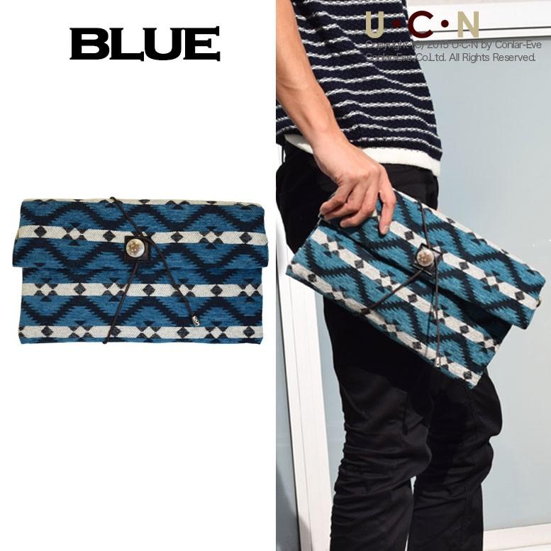 コンチョ付き 折りたたみ オルテガ柄 クラッチバッグ |  | 05