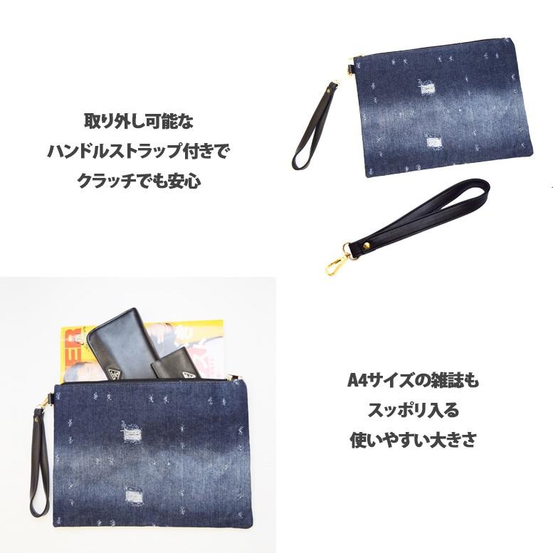 ダメージ デニム ダブルフェイス クラッチバッグ |  | 03