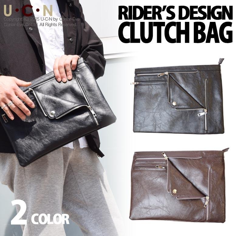 ライダース デザイン クラッチ バッグ | 