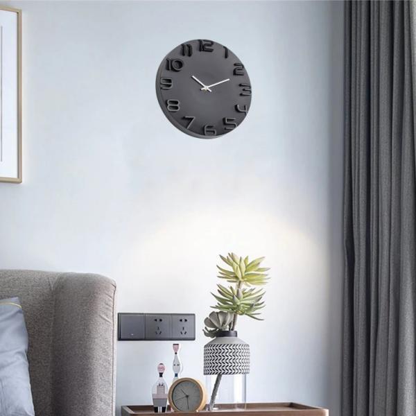 スタイリッシュモダン 3D立体数字ウォールクロック 非電波静音 掛け時計 壁掛け時計 北欧 おしゃれ 3D立体数字 ウォール