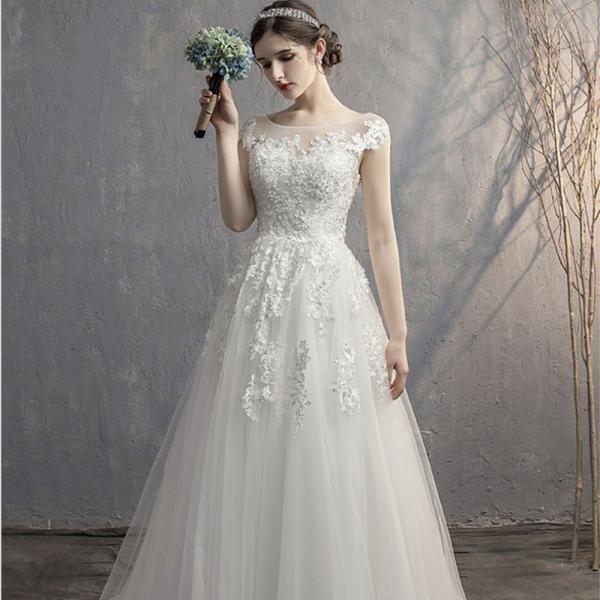 ウェディングドレス　ウエディングドレス　海外挙式ドレス リゾート ロングドレス 二次会 シンプル ワンピース ドレス ブライダル の商品画像