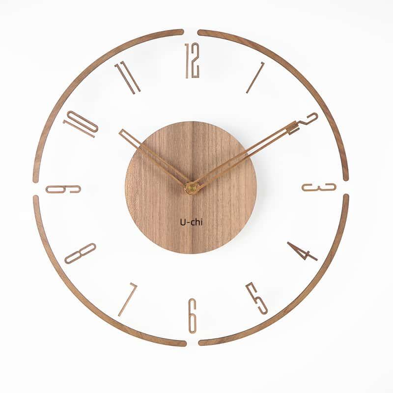 掛け時計 電波時計 壁掛け時計 北欧 くるみ おしゃれ 音がしない 柱