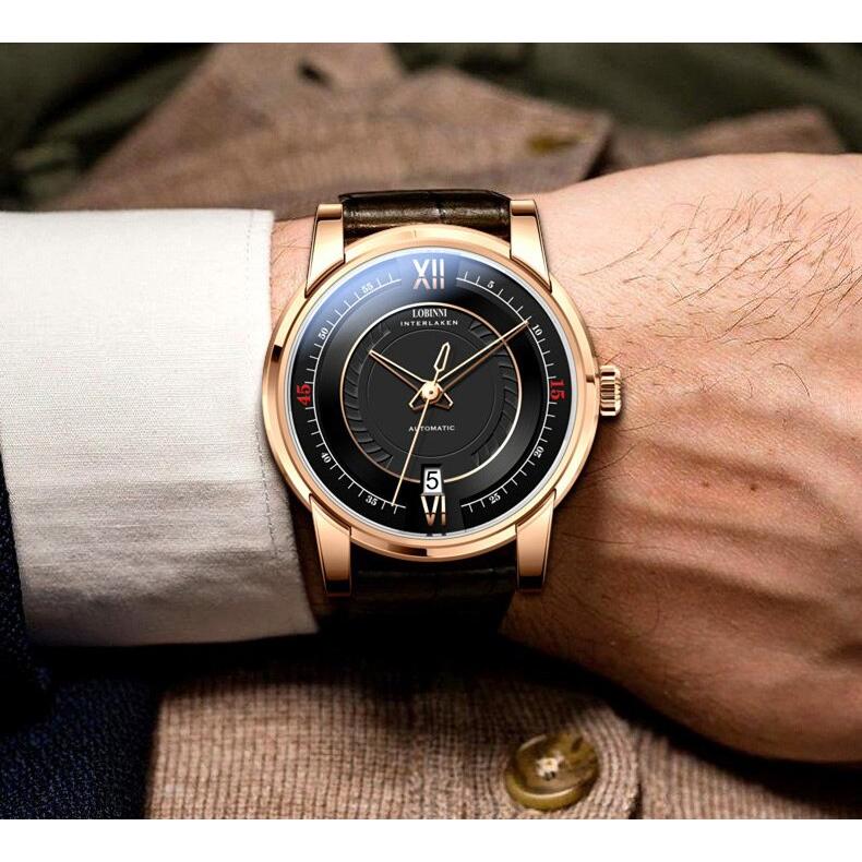 本店は 機械式自動巻腕時計 LOBINNI シンプルデザイン高級メンズ腕時計