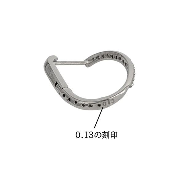 ダイヤモンド K18WG ピアス ひねりデザイン 両耳 丸型 繊細 お洒落 小ぶり 4月 誕生石 レディース 爆買の画像