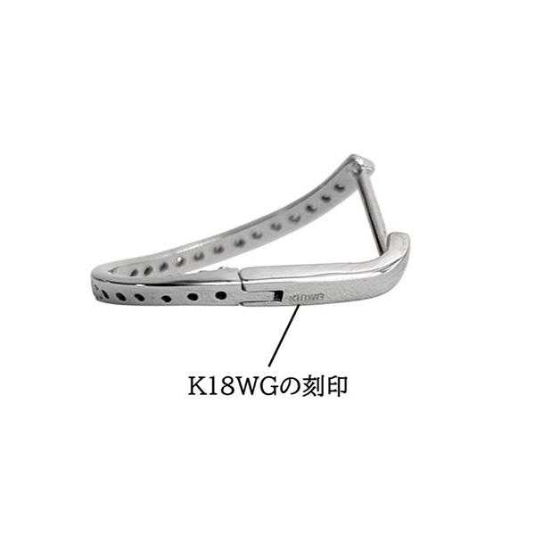 ダイヤモンド K18WG ピアス ひねりデザイン 両耳 丸型 繊細 お洒落 小ぶり 4月 誕生石 レディース 爆買の画像