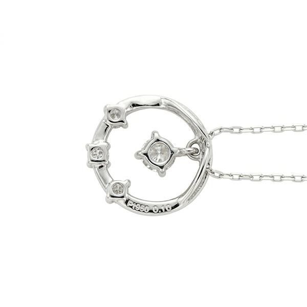 【鑑別カード付き】H&C ダイヤモンド ネックレス 0.10ct Pt950 Pt850 プラチナ ハート＆キューピッド サークル ラウンド ペンダント 天然石 ジュエリー 爆買_3