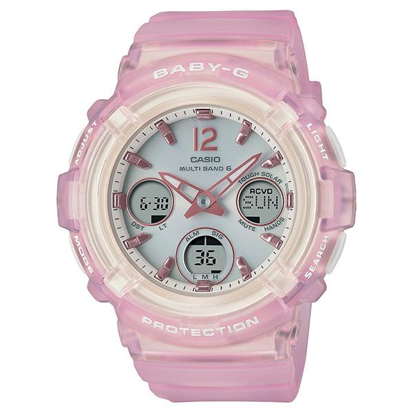 BGA-2800-4AJF CASIO カシオ Baby-G ベイビージー ベビージー 電波ソーラー ピンク スケルトン レディース 腕時計 国内正規品 送料無料｜udetokei-watch