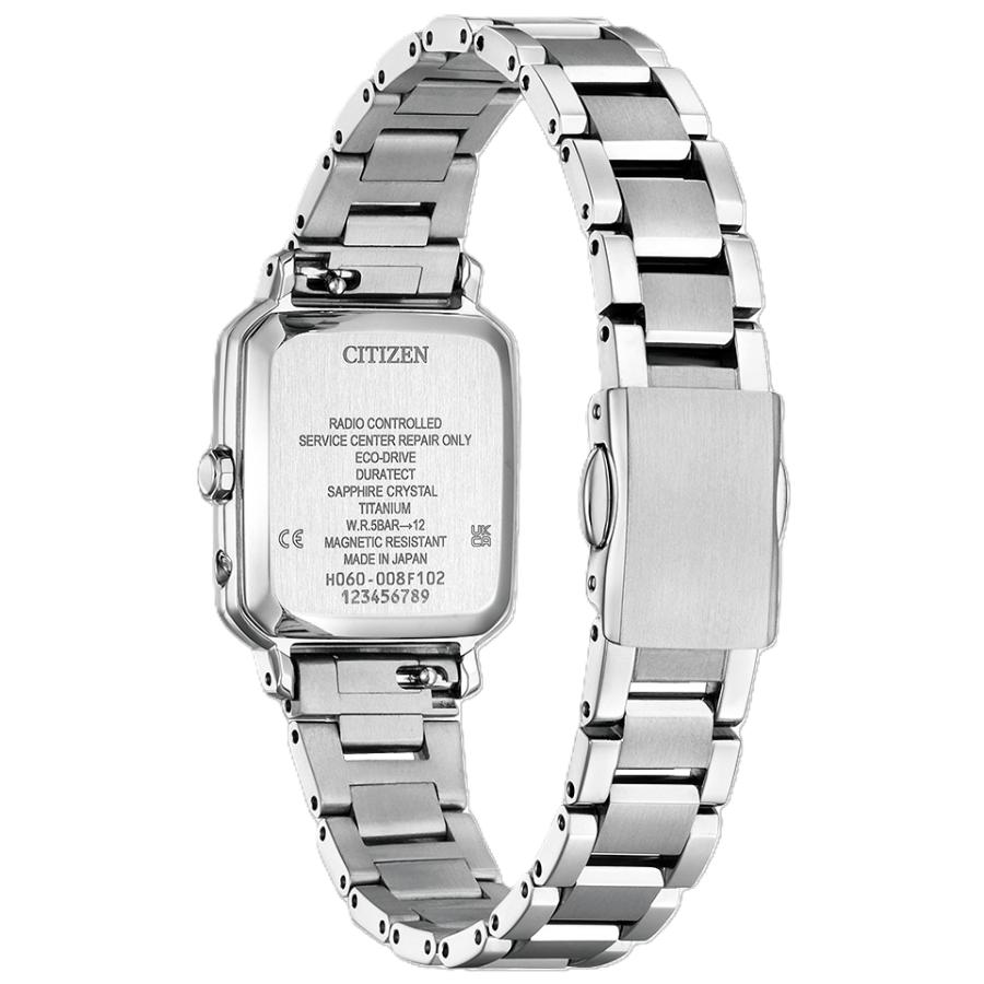 ES9500-51A CITIZEN シチズン XC クロスシー エコ・ドライブ電波時計 シルバー スクエアケース レディース 腕時計 国内正規品 送料無料の画像