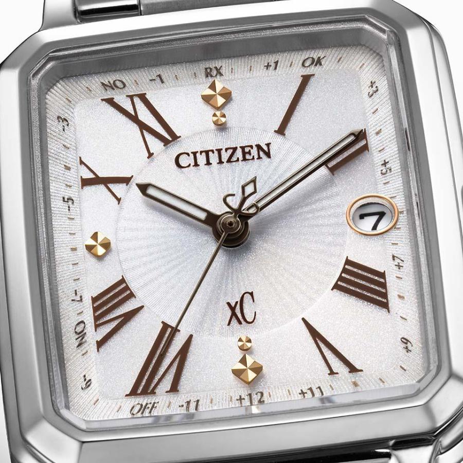 ES9500-51A CITIZEN シチズン XC クロスシー エコ・ドライブ電波時計 シルバー スクエアケース レディース 腕時計 国内正規品 送料無料の画像
