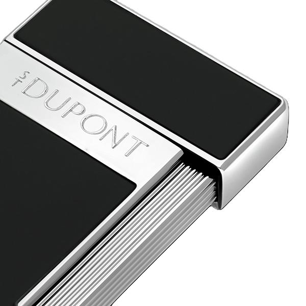 S.T.DUPONT エス・テー・デュポン SLIMMY 028221 スリミー ブラック シルバー ガスライター 国内正規品 送料無料 爆買の画像