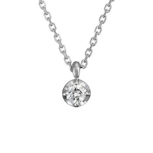 4℃(ヨンドシー) 0.06ｃｔ ダイヤモンド K10 ホワイトゴールド(WG)ネックレス 111146123218