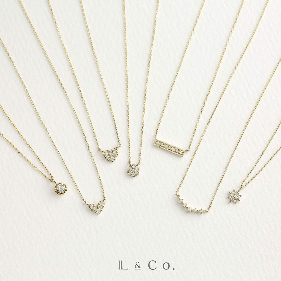 L&Co (エルアンドコー) ペーパーバッグ&ペーパーボックス付 K10 横並び ダイヤモンド ペンダント ネックレス 66-7605 L&Co エルアンドコー ペーパーバッグ&ペーパーボックス付 K10 横並び ダイヤモンド ペンダント ネックレス