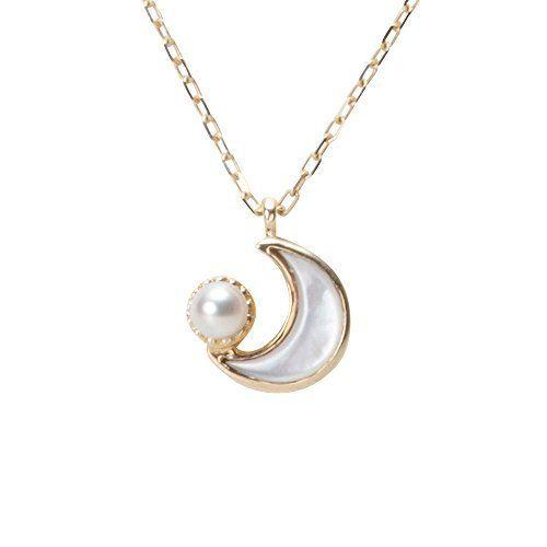 Baby Moon マザー オブ パール ペンダント K10 ネックレス レディース ギフトラッピング済み