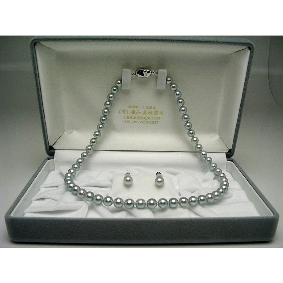 【国産】 Isowa Pearl（伊勢志摩の真珠専門店 イソワパール） アコヤ真珠 ネックレス イヤリング セット 7.0-7.5mm シルバーブルー 【BC7884792103】(28672円)