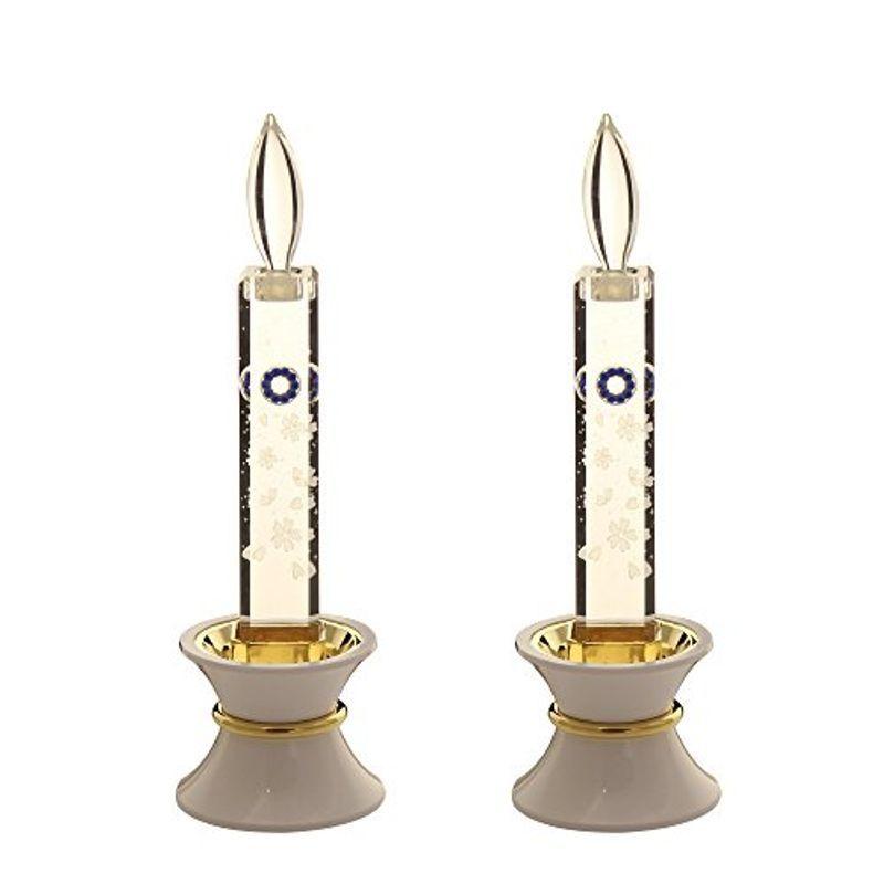 創価学会 仏具 LED クリスタル キャンドル 電気コード式 (21cm(M)， ピンク)