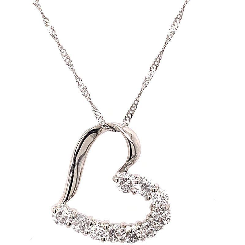 KASHIMAプラチナ900 0.3ct ダイヤモンド オープン ハート ペンダント ネックレス KASHIMAプラチナ900 3ct ダイヤモンド オープン ハート ペンダント ネックレス
