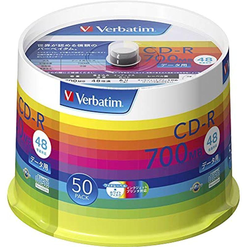 バーベイタムジャパン(Verbatim Japan) 1回記録用 CD-R 700MB 50枚 ホワイトプリンタブル 48倍速 SR80SP