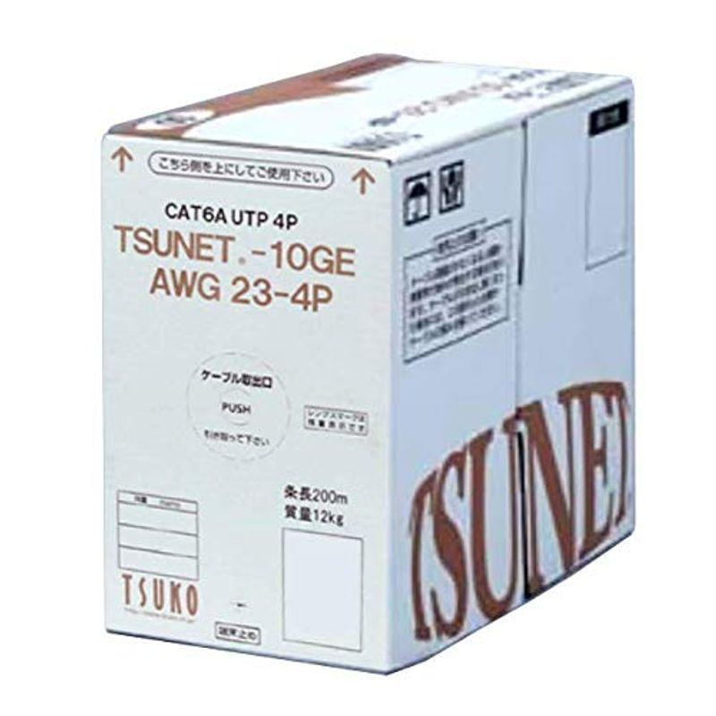 通信興業 CAT6A LANケーブル (200m巻き) TSUNET-10GE AWG23-4P (ライト