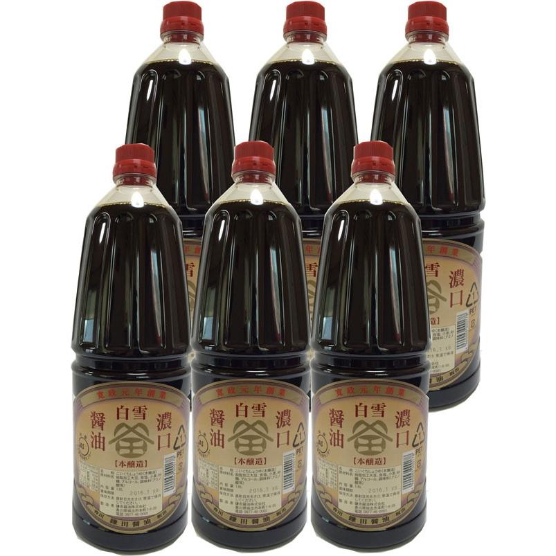 鎌田醤油 本醸造 濃口醤油 白雪 ＜特級＞ 1.8L×6本 | 