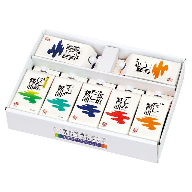 鎌田醤油　五色醤油　7本セット（だし醤油・低塩だし醤油・サラダ醤油・ぽん酢醤油・さしみ醤油）　各200ml | 