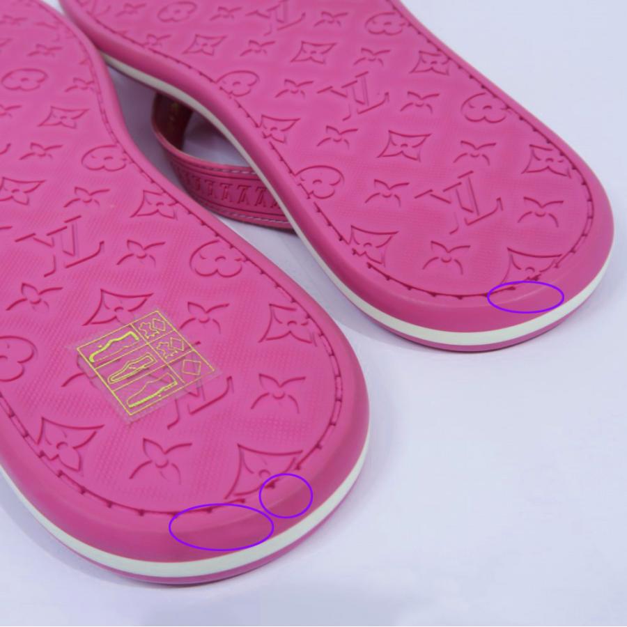名東】ルイヴィトン ビーチサンダル 38 ピンクパープル レディース