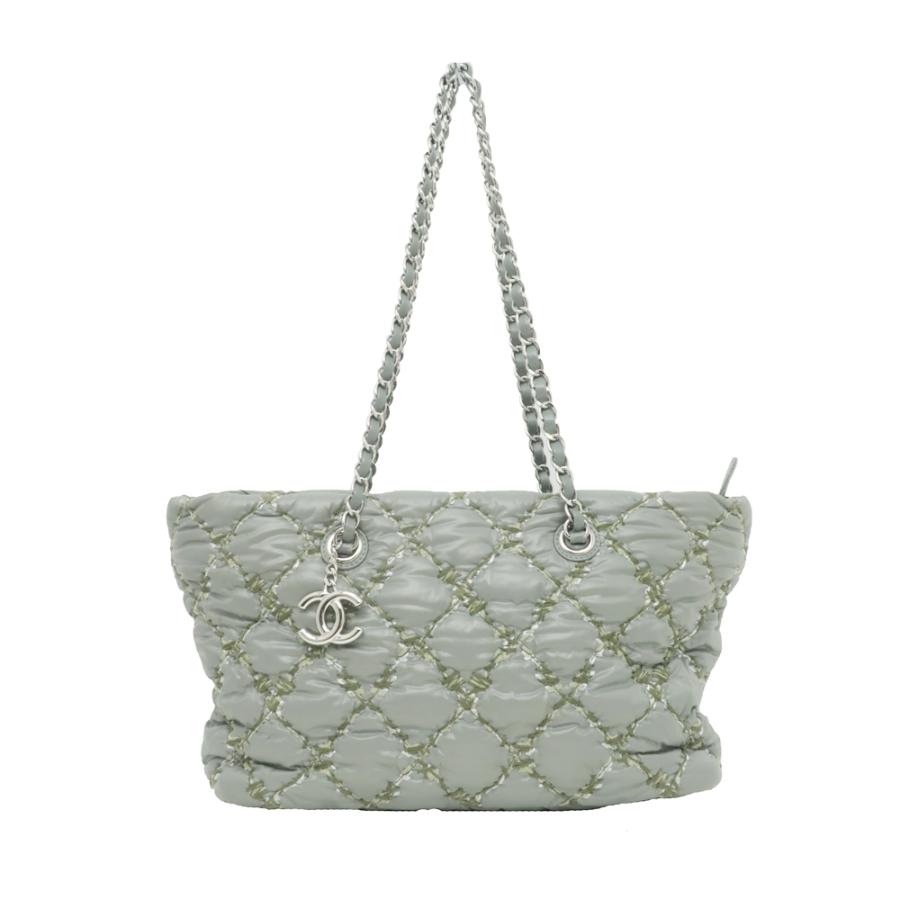 名東】シャネル パリビザンス チェーンショルダーバッグ グレー トート  