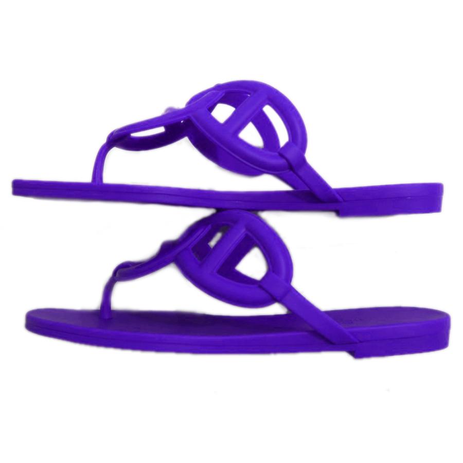 名東】エルメス エジェリ サンダル ブルーアウトレマー 青系