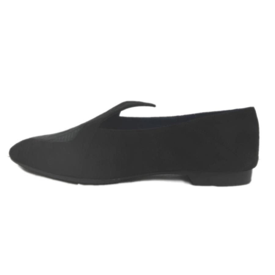 名東】エルメス フラットパンプス 37 ブラック グレー スエード