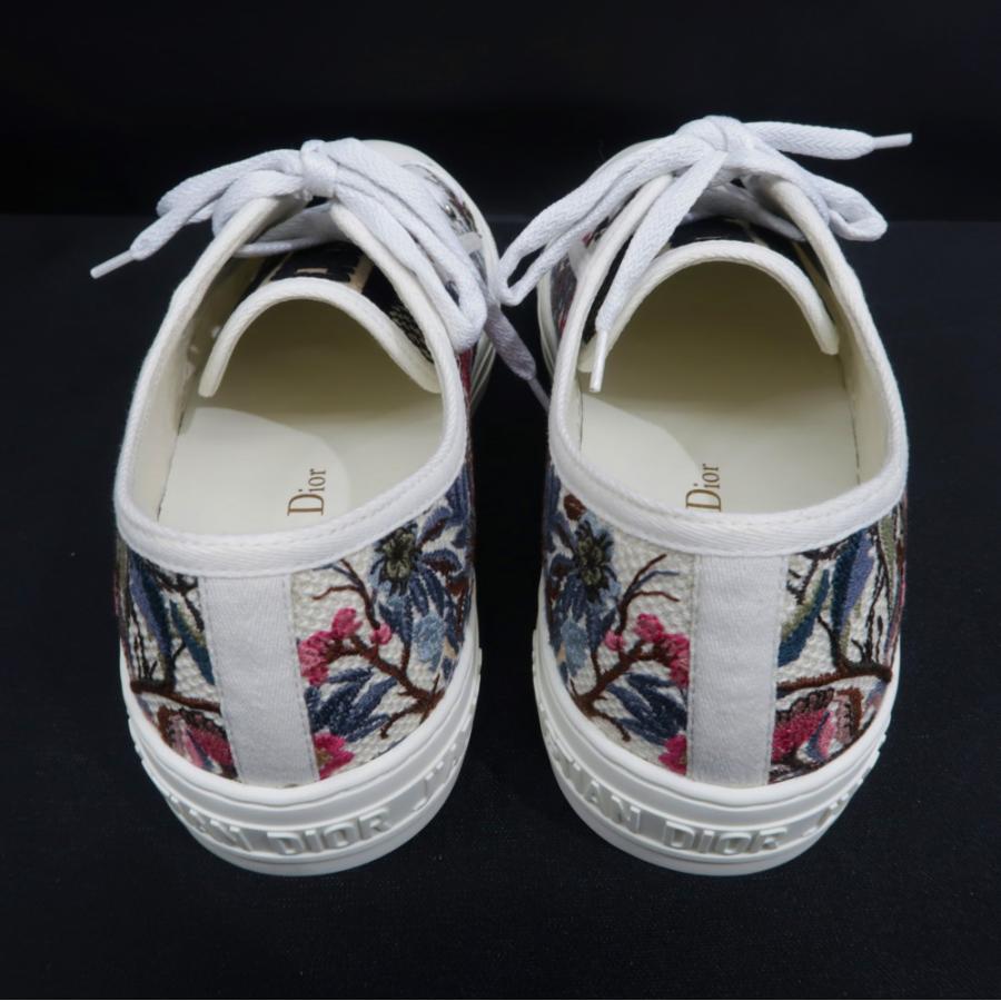 名東】ディオール 花柄 刺繍 スニーカー サイズ38 レディース