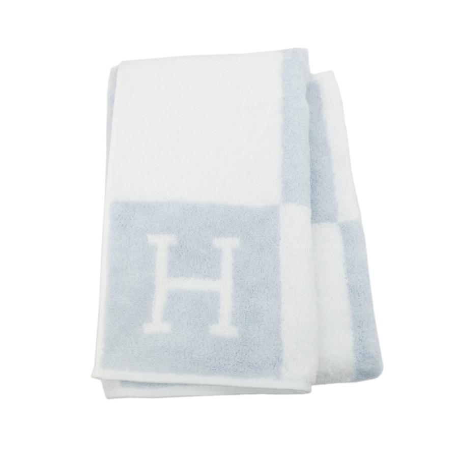 エルメス フェイスタオル 水色 Hロゴ入り
