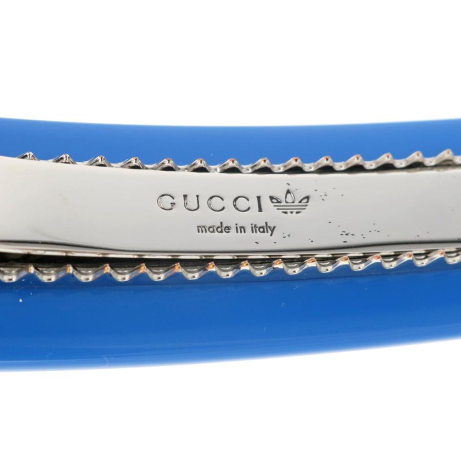 GUCCI アディダス コラボ バレッタ ヘアクリップ ブルー スタッズ 名東】グッチ アディダス コラボ ヘアクリップ ブルー シルバー