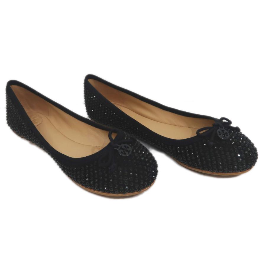名東】トリーバーチ バレエシューズ リボン スタッズ サイズ7M