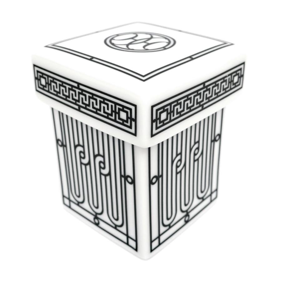 名東】エルメス シュガーボックス H DECO ホワイト ブラック 名東】エルメス シュガーボックス H DECO ホワイト ブラック