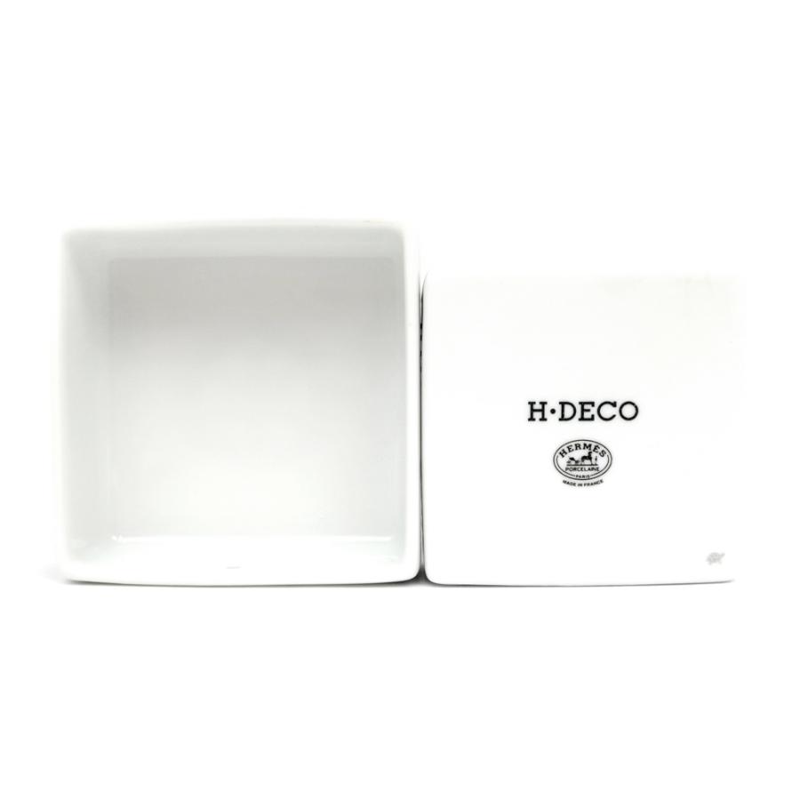 名東】エルメス シュガーボックス H DECO ホワイト ブラック 名東】エルメス シュガーボックス H DECO ホワイト ブラック