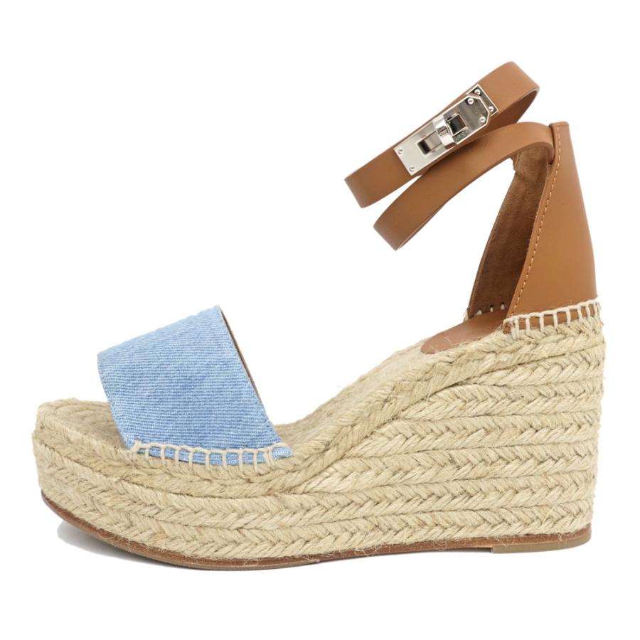 エルメス　サンダル　ティボリ　エスパドリーユ　ウェッジソール37 名東】エルメス エスパドリーユ ティボリ ウェッジソール サンダル